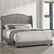 Pemberly Row Modern Fabric Queen Upholstered Bed in Smoke Gray