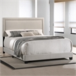 Pemberly Row Modern Fabric Queen Upholstered Bed in Fog Beige