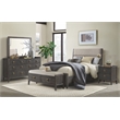 Pemberly Row Bedroom Transitional Wood Storage Bench in Gray