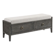 Pemberly Row Bedroom Transitional Wood Storage Bench in Gray