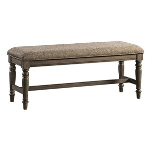 Pemberly Row Traditional 46&quot Wood Backless Bench with Cushion in Oak