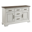 Pemberly Row Traditional Wood Dining Sideboard in White/Oak Finish