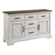 Pemberly Row Traditional Wood Dining Sideboard in White/Oak Finish