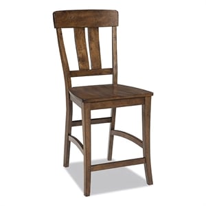 Pemberly Row Traditional Wood Splat Back Stool in Copper (Set of 2)