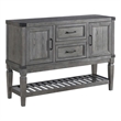 Pemberly Row Transitional Transitional Wood Server in Pewter