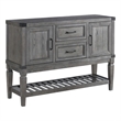 Pemberly Row Transitional Transitional Wood Server in Pewter