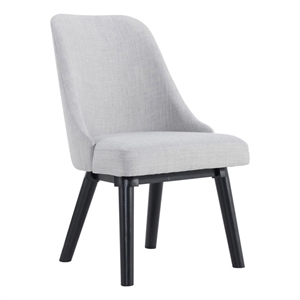 Pemberly Row Transitional Transitional Upholstered Chair in Pewter (Set of 2)