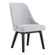 Pemberly Row Transitional Transitional Upholstered Chair in Pewter (Set of 2)