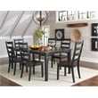 Pemberly Row Farmhouse Wood Dining Table in Black/Charcoal Finish