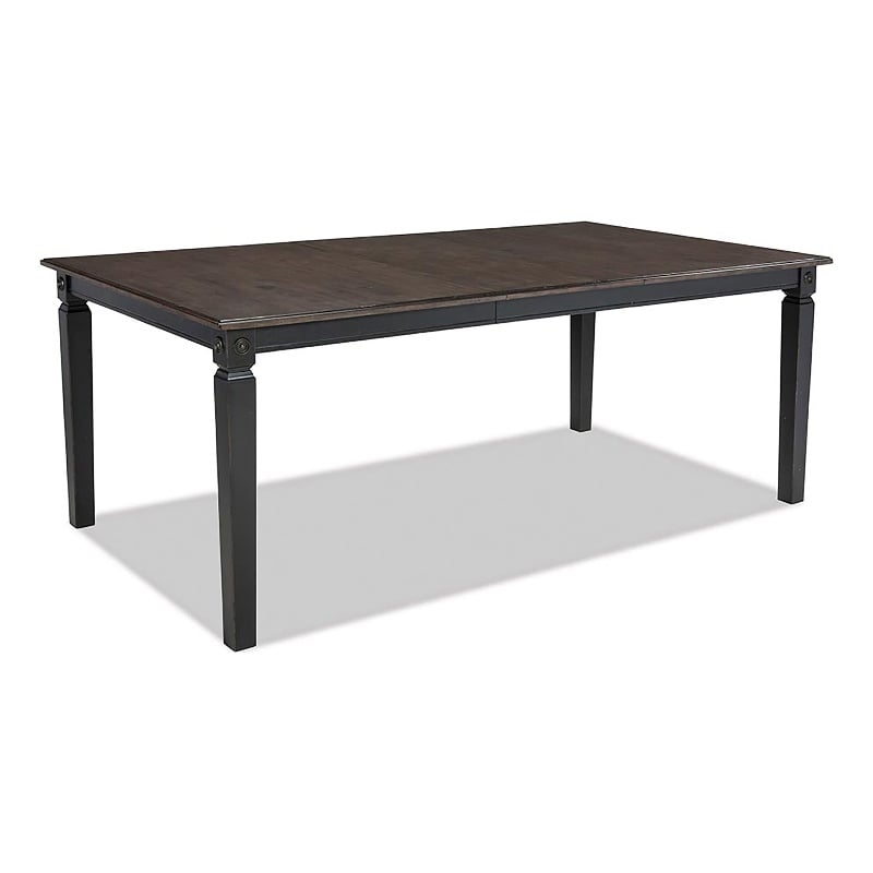 Pemberly Row Farmhouse Wood Dining Table in Black/Charcoal Finish