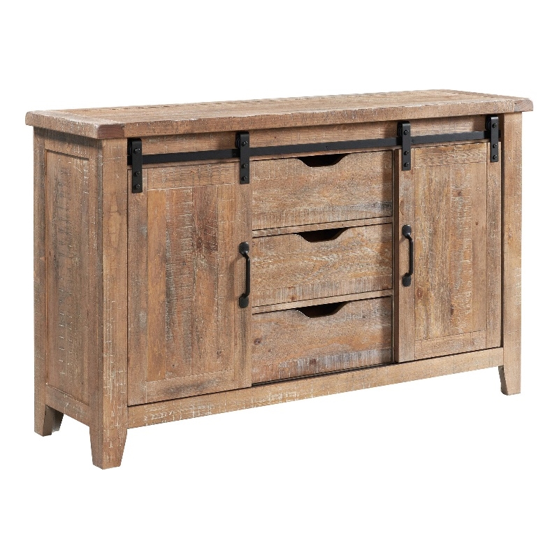 Pemberly Row Traditional Wood Dining Sideboard in Brown Finish