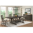 Pemberly Row Transitional Wood Dining Server in Charcoal Finish