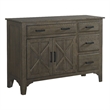 Pemberly Row Transitional Wood Dining Server in Charcoal Finish