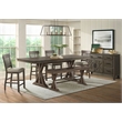 Pemberly Row Transitional Wood Backless Counter Bench in Charcoal