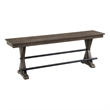 Pemberly Row Transitional Wood Backless Counter Bench in Charcoal