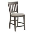 Pemberly Row Transitional Dining Wood Barstool in Driftwood (Set of 2)