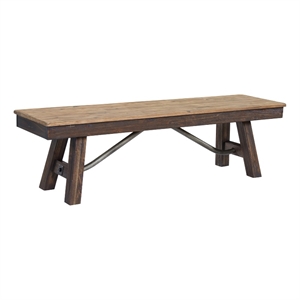 Pemberly Row Dining 63&quot Transitional Wood Bench in Driftwood