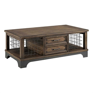 Pemberly Row Traditional Wood Living Room Coffee Table in Gray Finish