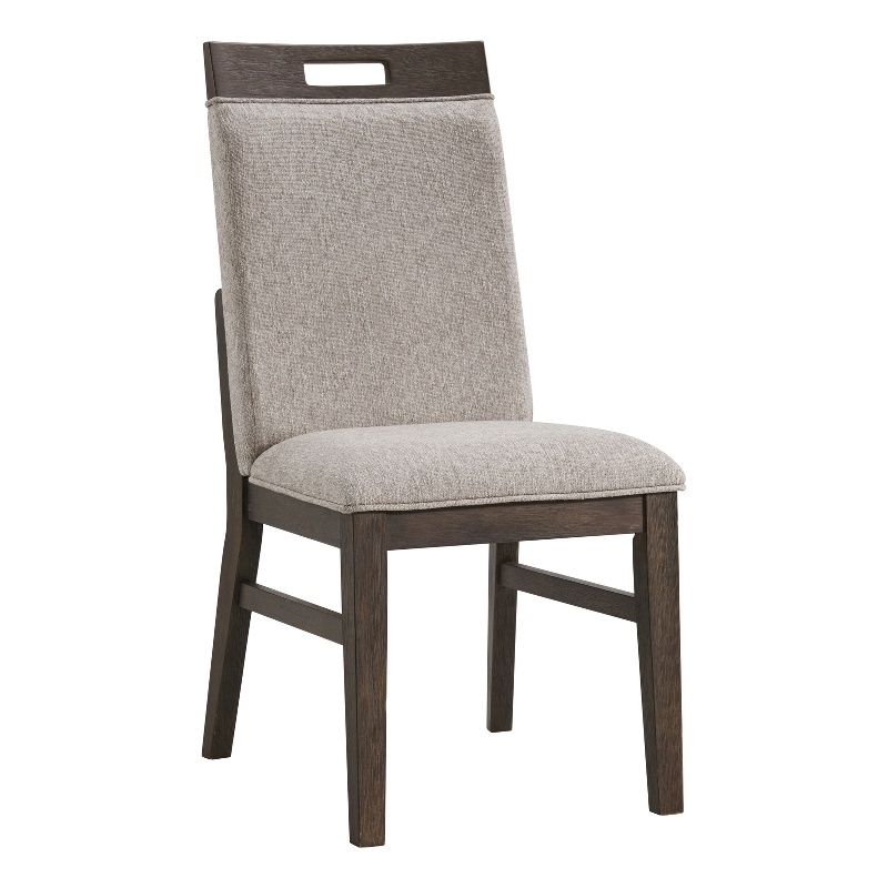 Pemberly Row Transitional Wood Upholstered Chair in Brown(Set of 2)