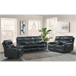 Pemberly Row Transitional Faux Leather Dual-Power Recliner in Slate Gray