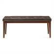 Pemberly Row Transitional Wood Backless Dining Bench in Brown