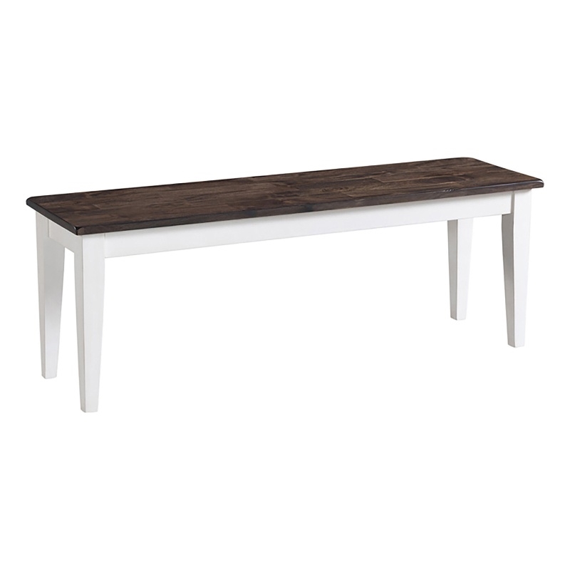 Pemberly Row Transitional Wood Backless Bench in Gray/White Finish