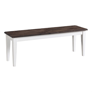 Pemberly Row Transitional Wood Backless Bench in Gray/White Finish