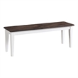 Pemberly Row Transitional Wood Backless Bench in Gray/White Finish