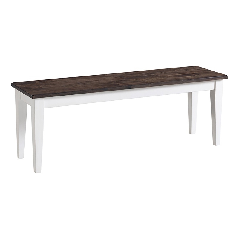 Pemberly Row Transitional Wood Backless Bench in Gray/White Finish