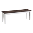 Pemberly Row Transitional Wood Backless Bench in Gray/White Finish