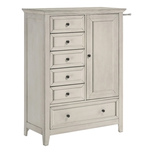Pemberly Row Youth Transitional Wood Chifferobe in White Finish