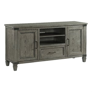 Pemberly Row 60&quot Transitional Wood Veneer Media Console in Pewter