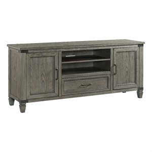 Pemberly Row 70&quot Transitional Wood Veneer Media Console in Pewter