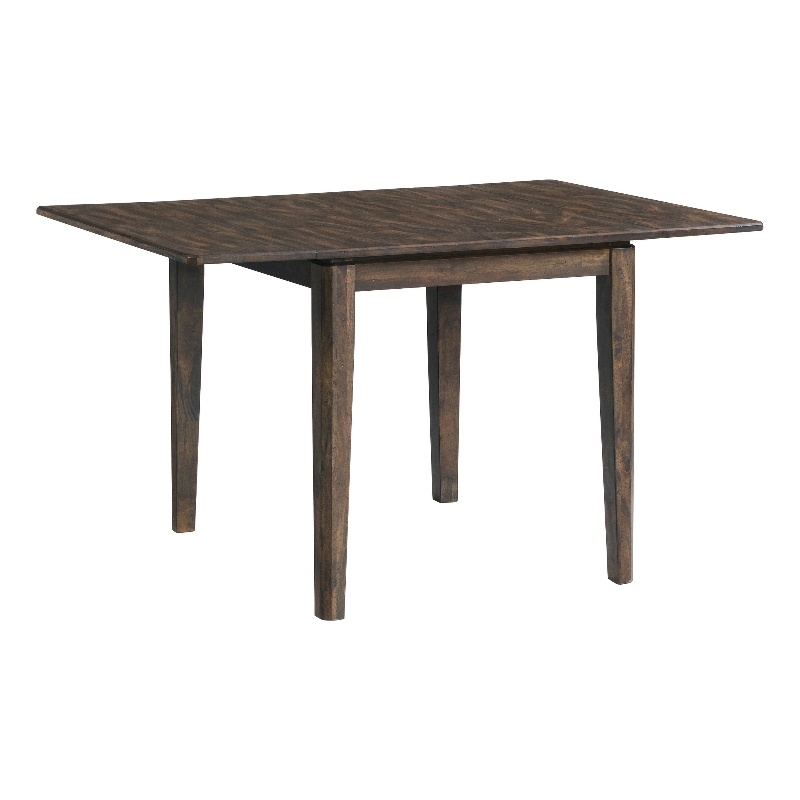 Pemberly Row Contemporary Wood Drop Leaf Table in Brown Finish