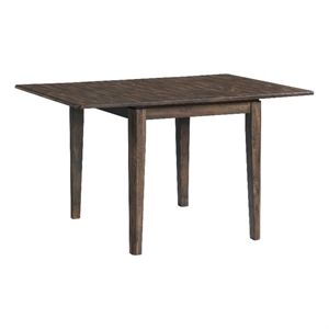 Pemberly Row Contemporary Wood Drop Leaf Table in Brown Finish