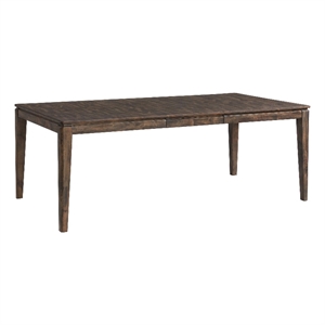 Pemberly Row Contemporary Wood Dining Table in Brown with Self Storing Leaf
