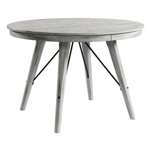 Pemberly Row Modern Rustic 52&quot Round Wood Counter Table in White