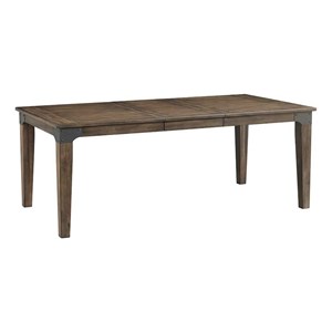 Pemberly Row Traditional Wood Table with Leaf in Gray Finish