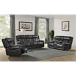 Pemberly Row Transitional Faux Leather Dual-Power Recliner in Charcoal