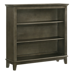 Pemberly Row Youth 52&quot Transitional Wood Bookcase in Gray Finish