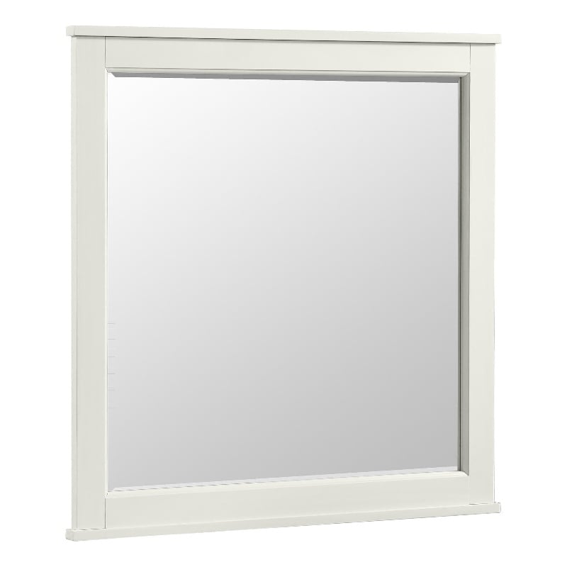 Pemberly Row Youth Farmhouse Wood Landscape Mirror in White Finish