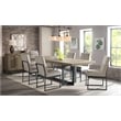 Pemberly Row Transitional Wood Trestle Table in Dune Gray Finish