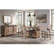 Pemberly Row Farmhouse Wood Gathering Table in Sandwash Brown