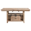 Pemberly Row Farmhouse Wood Gathering Table in Sandwash Brown