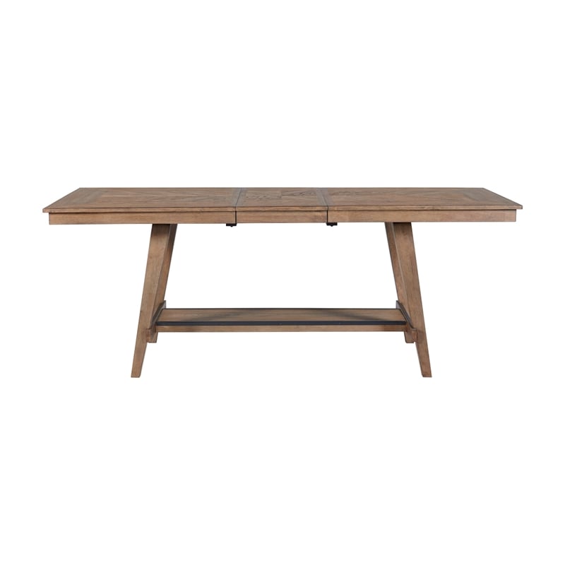 Pemberly Row Transitional Wood Counter Table in Mission Brown
