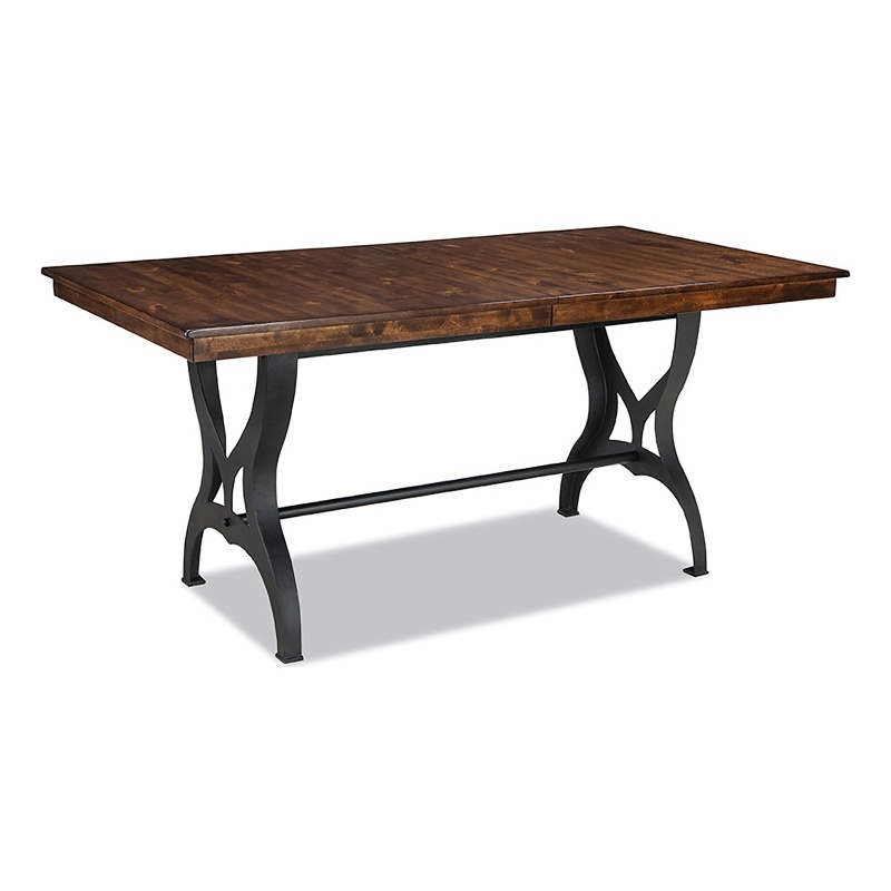 Pemberly Row Traditional Wood Gathering Table in Copper Finish
