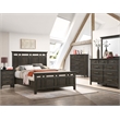 Pemberly Row Contemporary Bedroom King Panel Bed in Charcoal