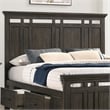 Pemberly Row Contemporary Bedroom King Panel Bed in Charcoal