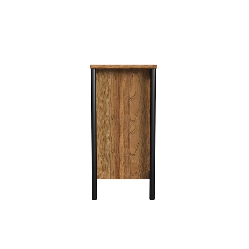 Pemberly Row Contemporary 6 Drawer Dresser Chest in Hickory Finish