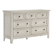Pemberly Row Wood Transitional 7-Drawer Dresser Rustic White
